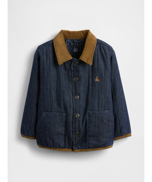 GAP(ギャップ)の「キルティング デニムジャケット (幼児・ベビー)(カバーオール・キッズ・インディゴブルー・90cm/100cm/105cm/110cm/80cm/95cm)」の1枚目の写真