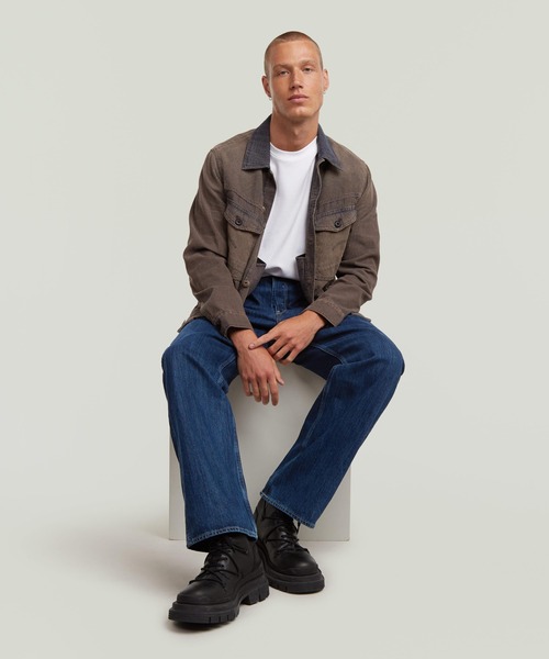 G-STAR(ジースター)の「DEEGGIE RELAXED STRAIGHT JEANS/ベーシックデザインワイドルーズストレートジーンズ(デニムパンツ・メンズ・ダークインディゴブルー・28/30/29/30/30/30/31/30/32/30/33/30/34/30)」の6枚目の写真