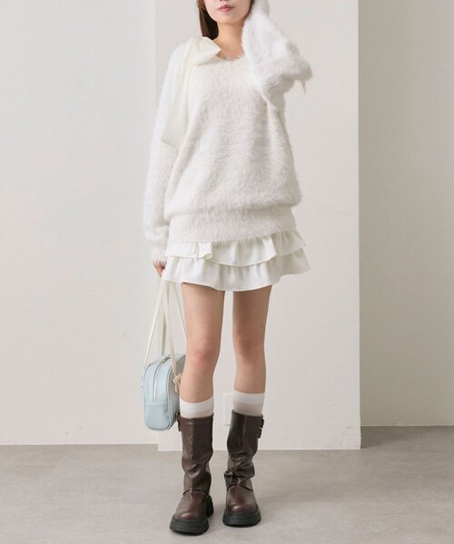 セール】【7wayで着れる】melty ribbon knit onepiece（ワンピース
