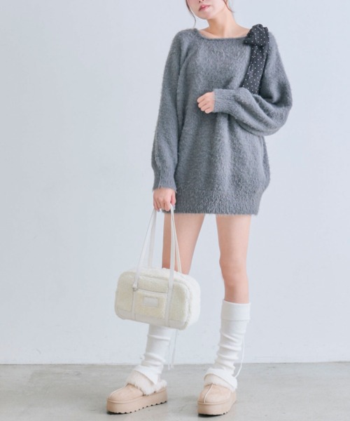 OLIVE des OLIVE（オリーブデオリーブ）の「【7wayで着れる】melty ribbon knit onepiece（ワンピース・レディース・サックスブルー/オフホワイト/チャコールグレー/ピンク/ブラック・FREE）」の11枚目の写真
