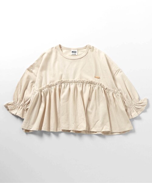 BREEZE（ブリーズ）の「【ジュニア対応】ペプラムロンT（Tシャツ/カットソー・キッズ・オレンジ/イエロー/キナリ/パープル/ピンク/ブラック・80/90/120/130/110/140/100）」の9枚目の写真