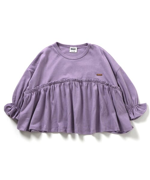 BREEZE（ブリーズ）の「【ジュニア対応】ペプラムロンT（Tシャツ/カットソー・キッズ・オレンジ/イエロー/キナリ/パープル/ピンク/ブラック・80/90/120/130/110/140/100）」の12枚目の写真