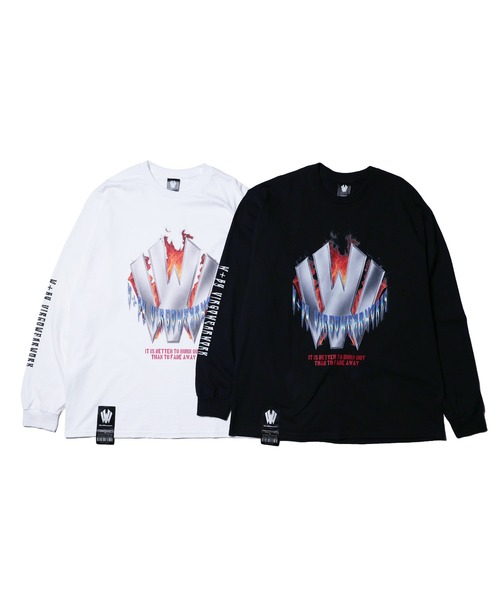 [W] by VIRGOwearworks（ダブリューバイヴァルゴウェアーワークス）の「Metal logo flames（Tシャツ/カットソー・メンズ・ホワイト/ブラック・MEDIUM/LARGE/X-LARGE/XX-LARGE）」の5枚目の写真