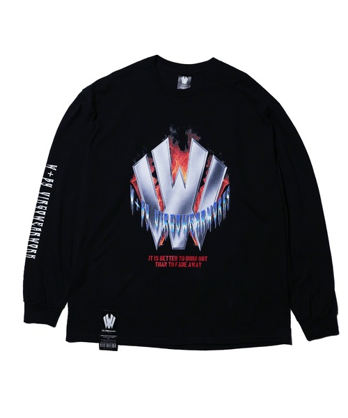 [W] by VIRGOwearworks（ダブリューバイヴァルゴウェアーワークス）の「Metal logo flames（Tシャツ/カットソー・メンズ・ホワイト/ブラック・MEDIUM/LARGE/X-LARGE/XX-LARGE）」の6枚目の写真