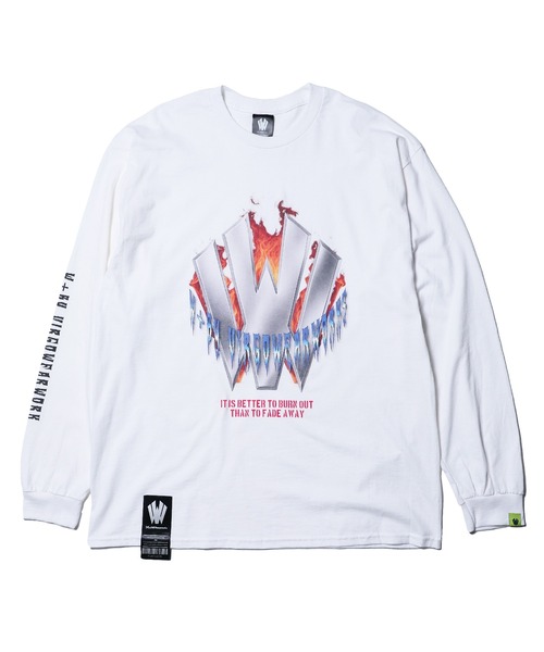 [W] by VIRGOwearworks（ダブリューバイヴァルゴウェアーワークス）の「Metal logo flames（Tシャツ/カットソー・メンズ・ホワイト/ブラック・MEDIUM/LARGE/X-LARGE/XX-LARGE）」の7枚目の写真
