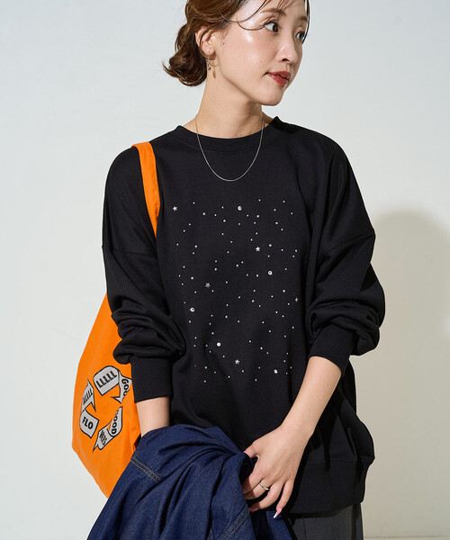 FREAK'S STORE(フリークスストア)の「限定展開 キラキラ ホットフィット 裏毛 スウェット(スウェット・レディース・グレー/オフホワイト/ブラック・フリ-)」の14枚目の写真