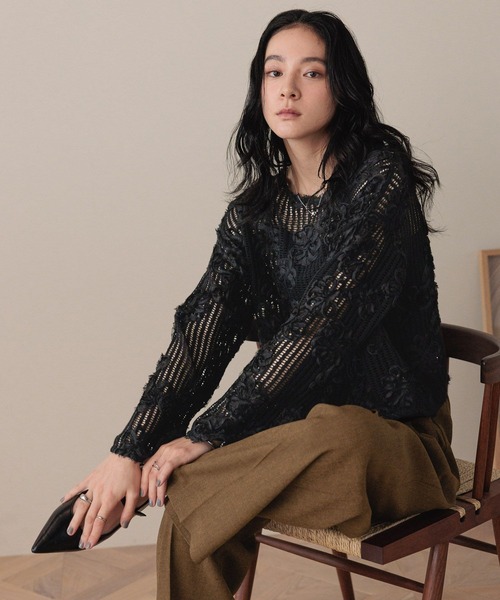 セール】3DレースプルオーバーLS 593269（Tシャツ/カットソー