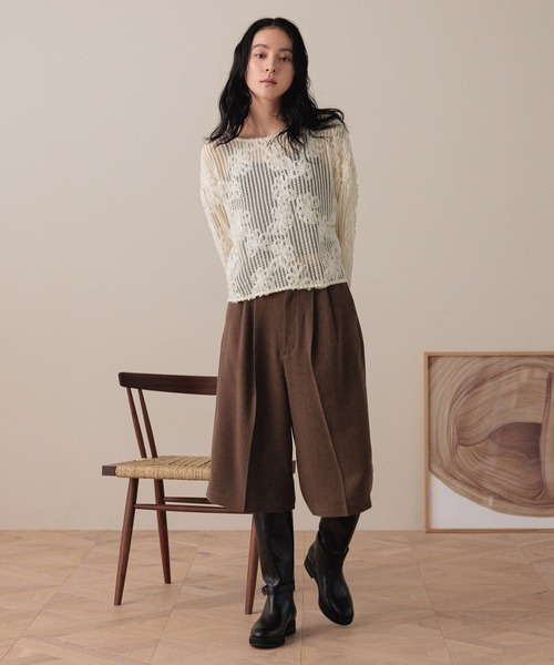 LOWRYS FARM（ローリーズファーム）の「３ＤレースプルオーバーＬＳ  593269（Tシャツ/カットソー・レディース・アイボリー/ブラック/ブラウン・FREE）」の11枚目の写真