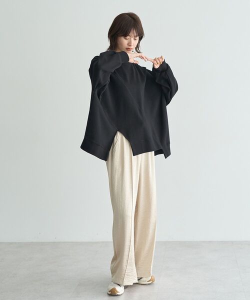 Editt by YECCA VECCA（エディットバイイェッカヴェッカ）の「アシメデザインプルオーバー（スウェット・レディース・ブラック/ブラウン/グレー・FREE）」の18枚目の写真