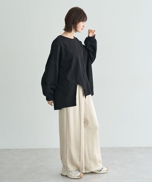 Editt by YECCA VECCA（エディットバイイェッカヴェッカ）の「アシメデザインプルオーバー（スウェット・レディース・ブラック/ブラウン/グレー・FREE）」の20枚目の写真