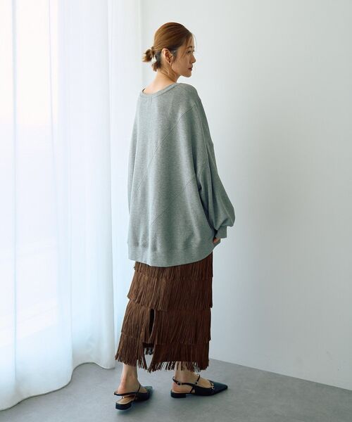 Editt by YECCA VECCA（エディットバイイェッカヴェッカ）の「アシメデザインプルオーバー（スウェット・レディース・ブラック/ブラウン/グレー・FREE）」の11枚目の写真