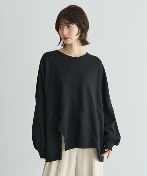 Editt by YECCA VECCA（エディットバイイェッカヴェッカ）の「アシメデザインプルオーバー（スウェット・レディース・ブラック/ブラウン/グレー・FREE）」の4枚目の写真