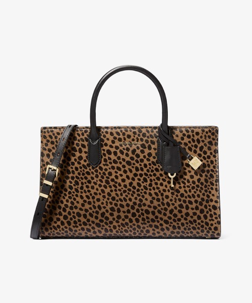 MICHAEL KORS(マイケルコース)の「SCARLETT チータープリント カーフヘア サッチェル ミディアム(ハンドバッグ・レディース・ブラウン系その他・FREE)」の1枚目の写真