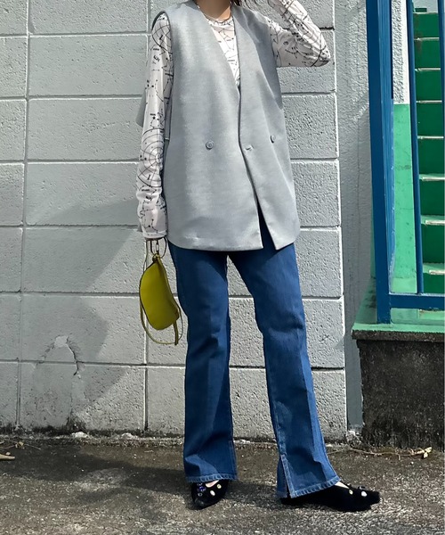 mi via loca（ミヴィアロカ）の「ダンボールBACKフリルベスト（ベスト・レディース・グレー/グレー系その他/ブラック・FREE）」の18枚目の写真