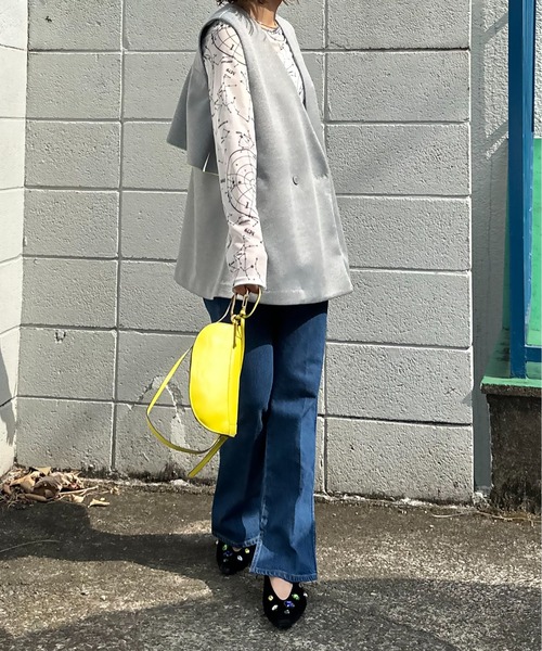 mi via loca（ミヴィアロカ）の「ダンボールBACKフリルベスト（ベスト・レディース・グレー/グレー系その他/ブラック・FREE）」の19枚目の写真