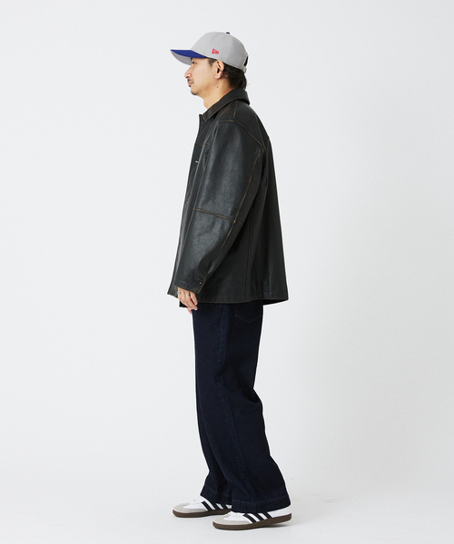 SKOOKUM(スクーカム)の「SKOOKUM / スクーカム 別注 バッファローレザー カバーオール(ライダースジャケット・メンズ・ブラック・MEDIUM/LARGE)」の11枚目の写真