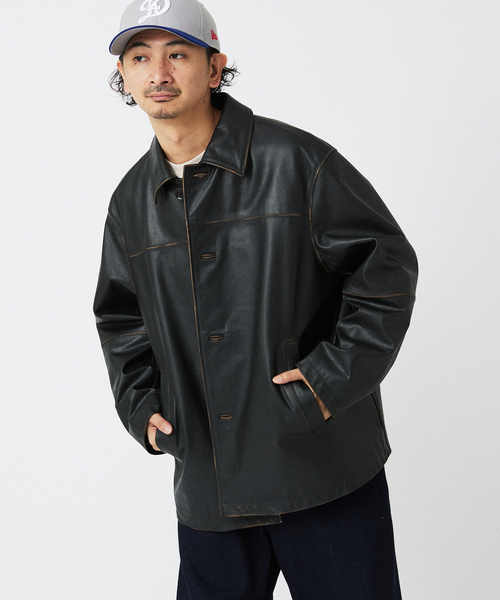 SKOOKUM / スクーカム 別注 バッファローレザー カバーオール
