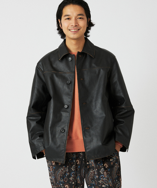 SKOOKUM / スクーカム 別注 バッファローレザー カバーオール