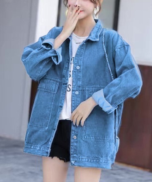 gossip！ロサンゼルス（ゴシップロサンゼルス）の「ジャケット（デニムジャケット・レディース・ブルー・S/M/L）」の2枚目の写真