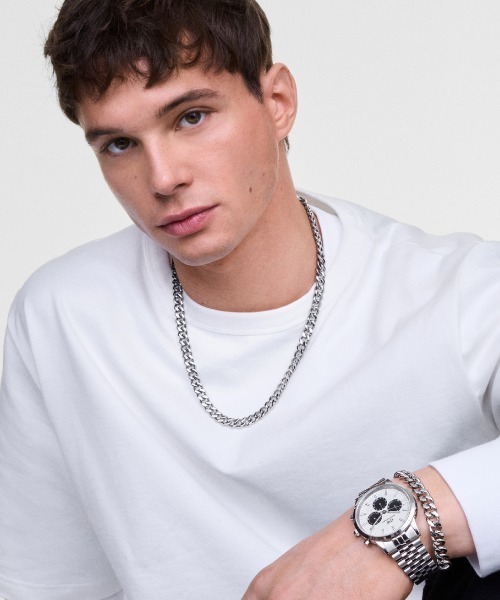 Daniel Wellington(ダニエルウェリントン)の「Ellipse Cuban Chain Necklace 550MM ゴールド/シルバー/グレー(ネックレス・メンズ・イエローゴールド/シルバー/グレー・ONESIZE)」の10枚目の写真