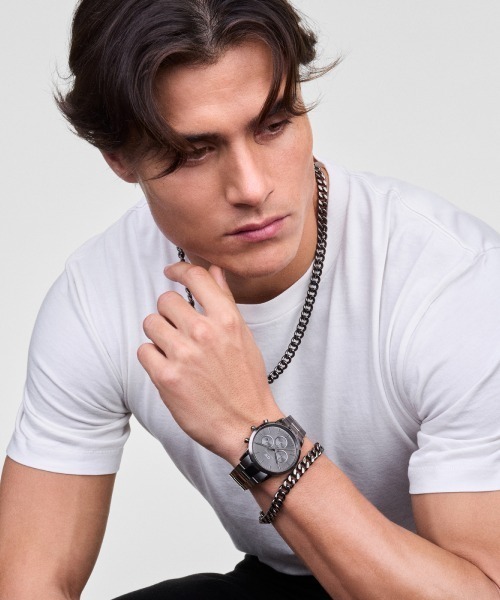 Daniel Wellington(ダニエルウェリントン)の「Ellipse Cuban Chain Necklace 550MM ゴールド/シルバー/グレー(ネックレス・メンズ・イエローゴールド/シルバー/グレー・ONESIZE)」の11枚目の写真