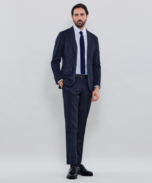 MACKINTOSH LONDON(マッキントッシュ ロンドン)の「【WEB・一部店舗限定】【BREASY JACKET】ウールライクポリエステル セットアップジャケット(テーラードジャケット・メンズ・ネイビー/チャコールグレー・38/40)」の4枚目の写真