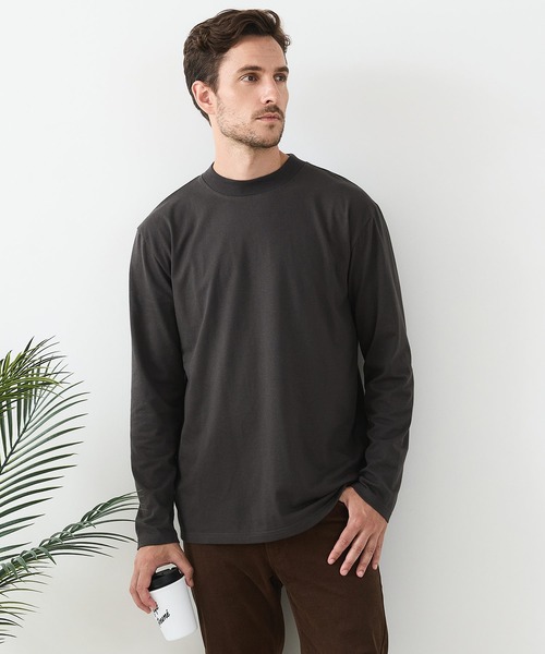 LB/S (エルビーエス)の「【汗染みの目立ちにくいTシャツ ZEROSTAIN /ゼロステイン】モックネック ロンT 防汚 UVカット(Tシャツ/カットソー・メンズ・杢グレー/ブラック/スミクロ・MEDIUM/LARGE/X-LARGE)」の7枚目の写真