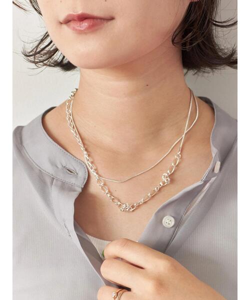 Samansa Mos2 blue（サマンサモスモスブルー）の「スライドチェーンネックレス（ネックレス・レディース・シルバー・F）」の2枚目の写真