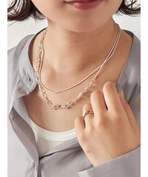 Samansa Mos2 blue（サマンサモスモスブルー）の「スライドチェーンネックレス（ネックレス・レディース・シルバー・F）」の3枚目の写真