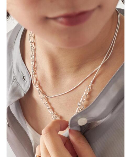 Samansa Mos2 blue（サマンサモスモスブルー）の「スライドチェーンネックレス（ネックレス・レディース・シルバー・F）」の4枚目の写真