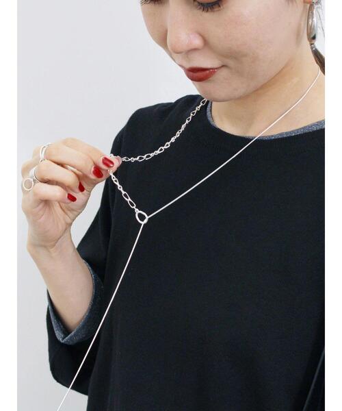 Samansa Mos2 blue（サマンサモスモスブルー）の「スライドチェーンネックレス（ネックレス・レディース・シルバー・F）」の19枚目の写真