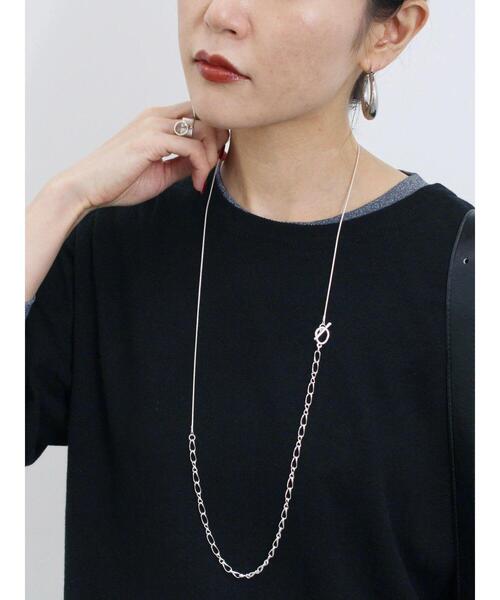 Samansa Mos2 blue（サマンサモスモスブルー）の「スライドチェーンネックレス（ネックレス・レディース・シルバー・F）」の21枚目の写真