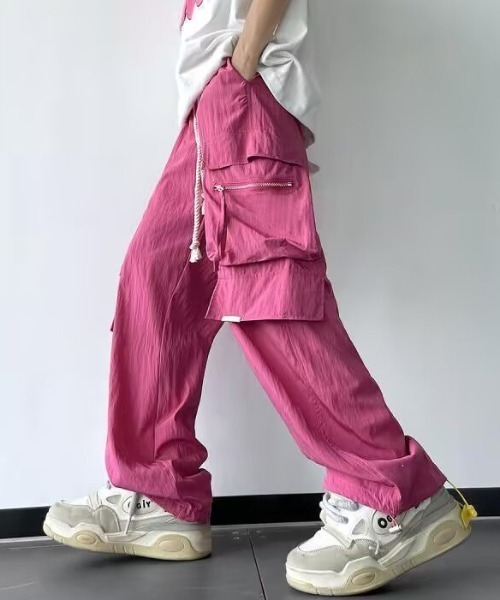 メンズのカーゴパンツ（ピンク/桃色系・ナイロン）ファッション通販