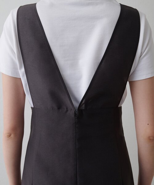 Whim Gazette（ウィムガゼット）の「フリルオーガンジーワンピース（ワンピース・レディース・チャコールグレー・FREE）」の8枚目の写真