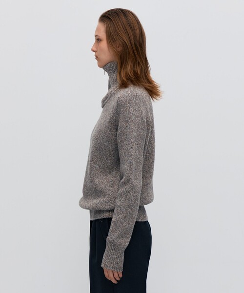 ウールナイロンメランジ ジップアッププルオーバー（ニット/セーター