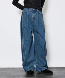 NOMINE（ノミネ）の「【NOMINE】サイドライン タック ワイド ハイウエスト デニムパンツ（デニムパンツ・メンズ）」