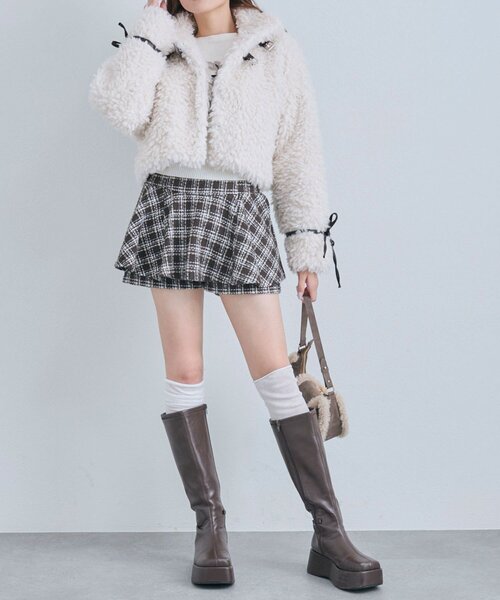 OLIVE des OLIVE（オリーブデオリーブ）の「プードルファーブルゾン（ブルゾン・レディース・アイボリー/モカ・FREE）」の12枚目の写真