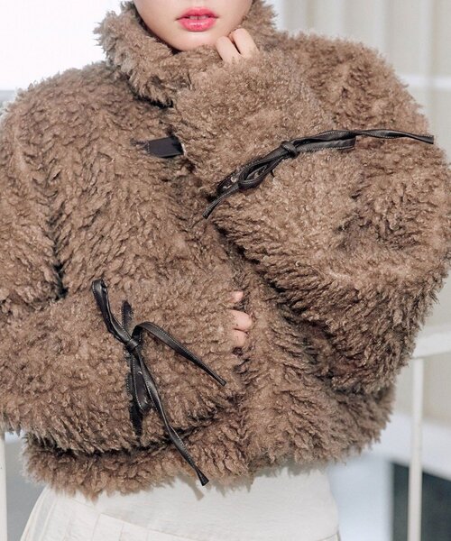 OLIVE des OLIVE（オリーブデオリーブ）の「プードルファーブルゾン（ブルゾン・レディース・アイボリー/モカ・FREE）」の22枚目の写真