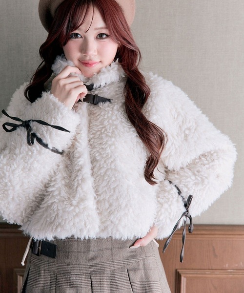 OLIVE des OLIVE（オリーブデオリーブ）の「プードルファーブルゾン（ブルゾン・レディース・アイボリー/モカ・FREE）」の2枚目の写真