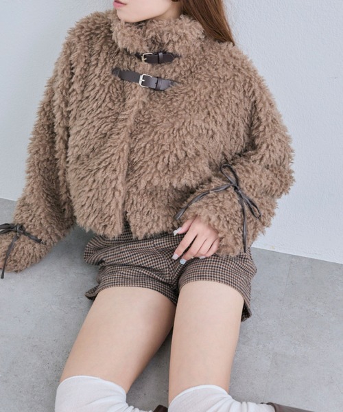 OLIVE des OLIVE（オリーブデオリーブ）の「プードルファーブルゾン（ブルゾン・レディース・アイボリー/モカ・FREE）」の9枚目の写真