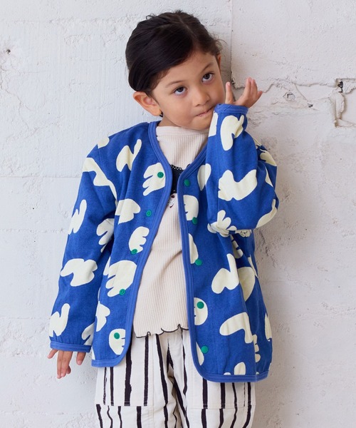 MARKEY'S（マーキーズ）の「ドッチモOKカーディガン（カーディガン/ボレロ・キッズ・キャメル/ネイビー/ラベンダー/オフホワイト・80/90/100/110/120/130）」の3枚目の写真