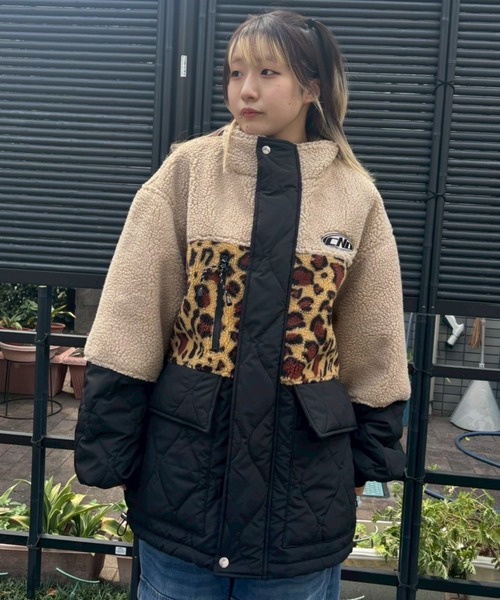 キャンディストリッパー 袖ラインパンダ刺繍ブルゾン ビッグシルエット