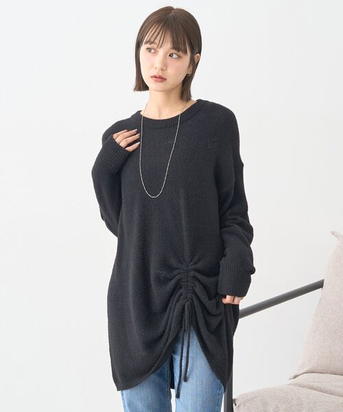 earth music&ecology(アースミュージックアンドエコロジー)の「パウダーシャギーシャーリングニットミニワンピース(ワンピース・レディース・ブラック/グレー/ベージュ・FREE)」の10枚目の写真