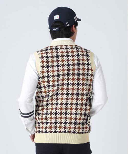 PEARLY GATES（パーリーゲイツ）の「【PEARLY GATES】14GジャガードVネックニットベスト ＜ガンクラブチェック柄＞（ニット/セーター・メンズ・ブラウン系その他・MEDIUM/X-LARGE）」の10枚目の写真