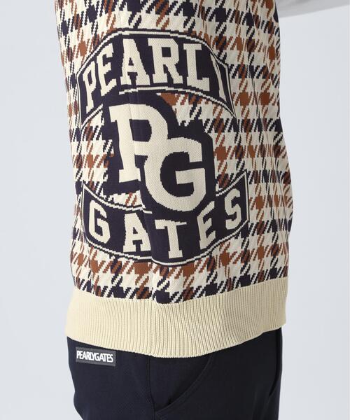 PEARLY GATES（パーリーゲイツ）の「【PEARLY GATES】14GジャガードVネックニットベスト ＜ガンクラブチェック柄＞（ニット/セーター・メンズ・ブラウン系その他・MEDIUM/X-LARGE）」の2枚目の写真