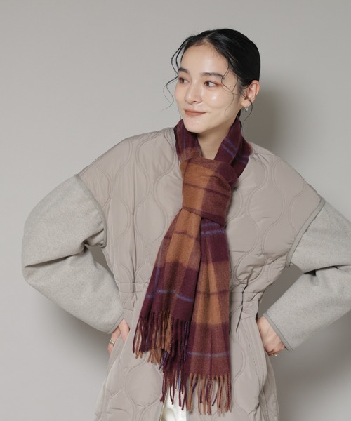 NANO universe（ナノユニバース）の「カシミヤチェックストール（ストール/ショール・レディース・その他1/その他2/その他3・F）」の3枚目の写真