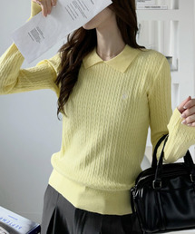 U.S. POLO ASSN.（ユーエスポロアッスン）の「【U.S. POLO ASSN.】スタンカラー ケーブル ニット（ニット/セーター）」