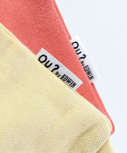 EDWIN（エドウィン）の「【Ou? by EDWIN】袖フリルトレーナー（スウェット・キッズ・アイボリー/ピンク・110/130/90/100/140/150/120）」の4枚目の写真