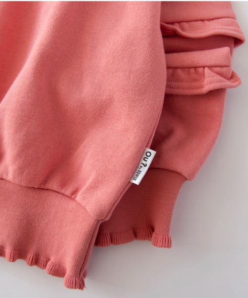 EDWIN（エドウィン）の「【Ou? by EDWIN】袖フリルトレーナー（スウェット・キッズ・アイボリー/ピンク・110/130/90/100/140/150/120）」の8枚目の写真