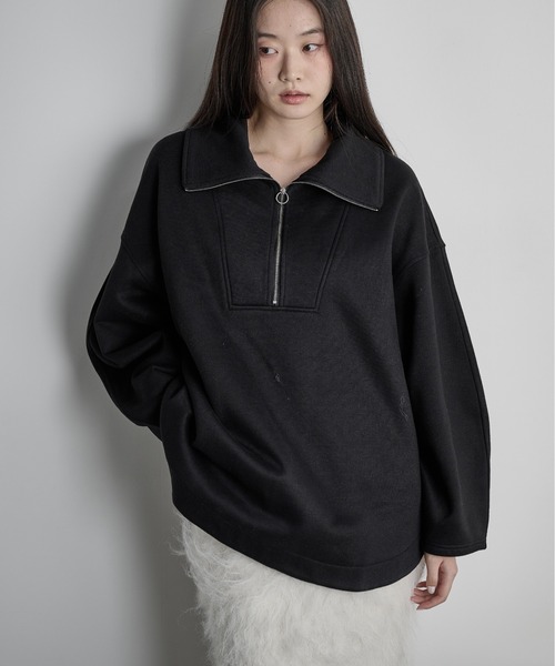 THE YOn(ザヨン)の「裏起毛ジッププルオーバー(Tシャツ/カットソー・レディース・ピンク/サックスブルー/ブラック/アイボリー・FREE)」の18枚目の写真
